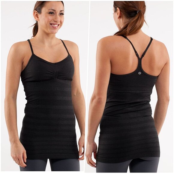 Lululemon Fitted Racerback Tank w/Bra Black 6 NWOT - Picture 1 of 11